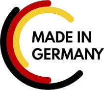 made in germany, rounded rectangles vector logo on white background